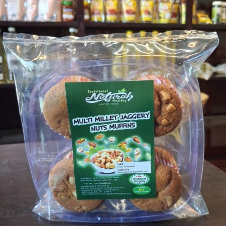 MULTI MILLET JAGGERY NUTS MUFFINS (4 PCS)