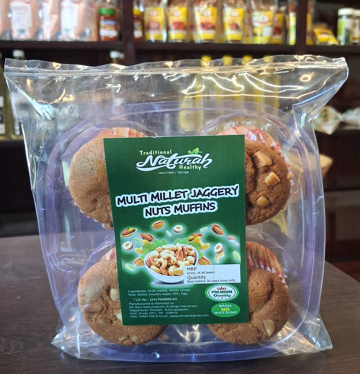 MULTI MILLET JAGGERY NUTS MUFFINS (4 PCS)