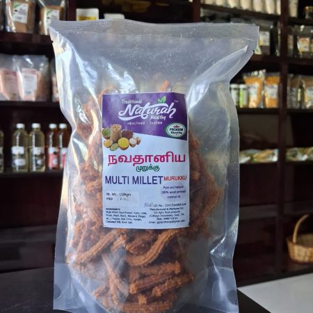 MULTI MILLET MURUKKU 150 GMS (FRIED IN COCONUT OIL)