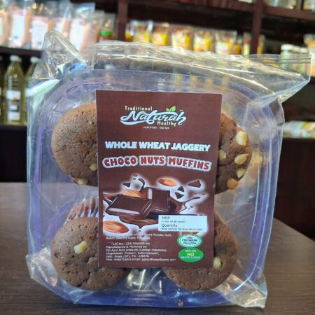 WHOLE WHEAT JAGGERY CHOCO NUTS MUFFINS (4PCS)