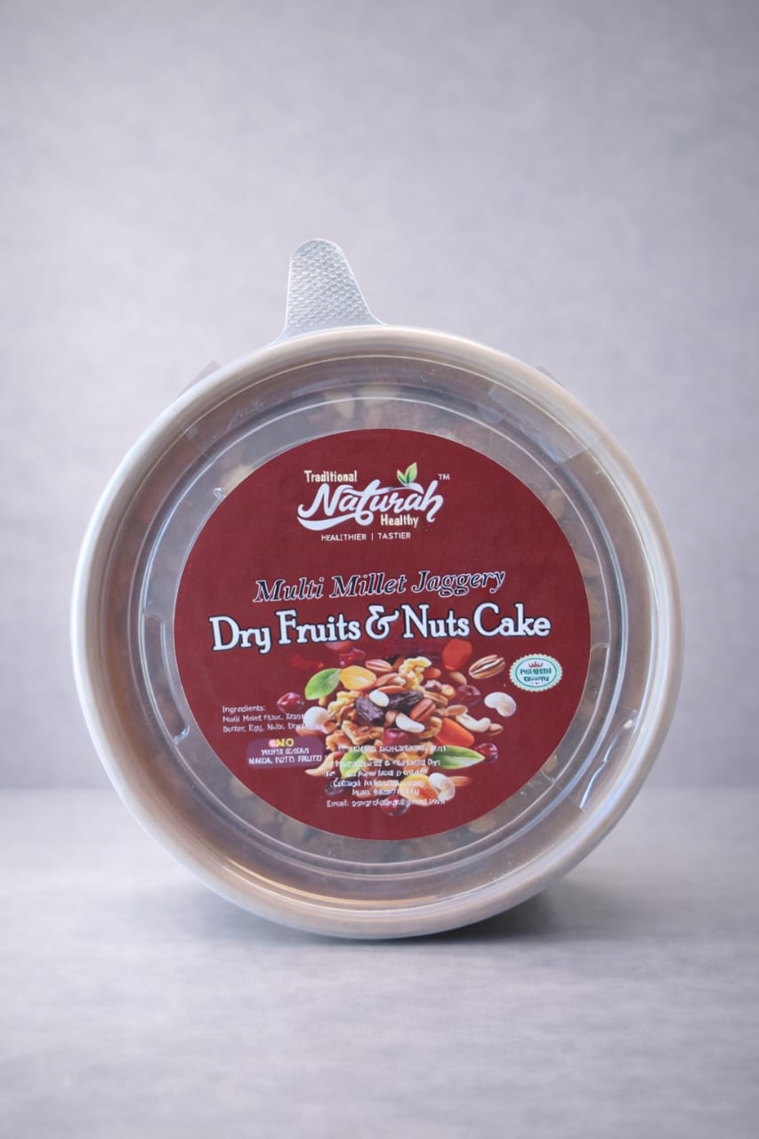 MULTI MILLET JAGGERY DRY FRUITS AND NUTS CAKE 200GMS