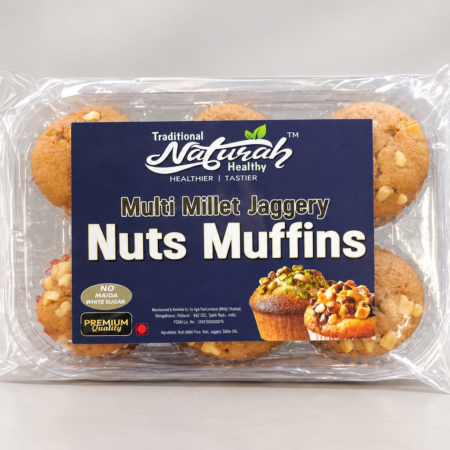 MULTIMILLET JAGGERY NUTS MUFFINS  6PCS