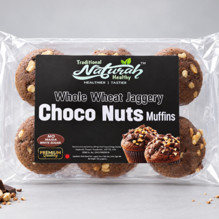 WHOLE WHEAT CHOCO MUFFINS 6PCS