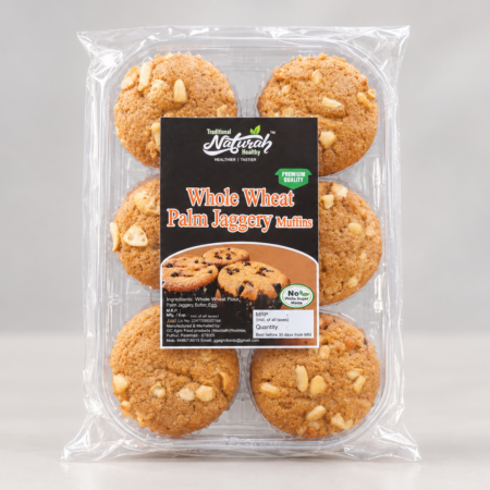 WHOLE WHEAT PALM JAGGERY MUFFINS 6PCS