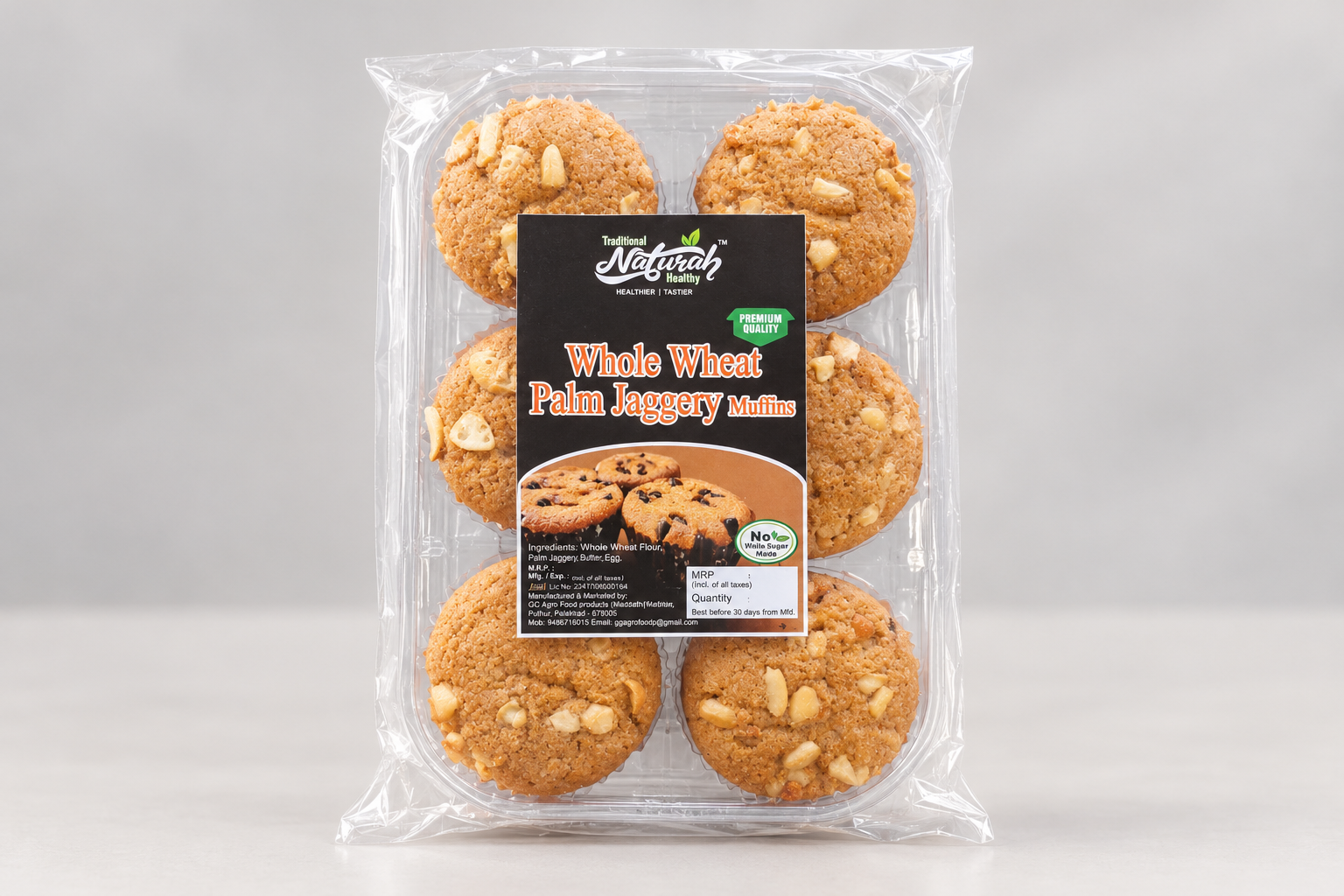 WHOLE WHEAT PALM JAGGERY MUFFINS 6PCS